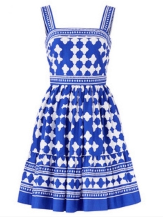 kate spade Dresses & Skirts - kate spade Blue and White Geometric Lantern Poplin Strap Sundress